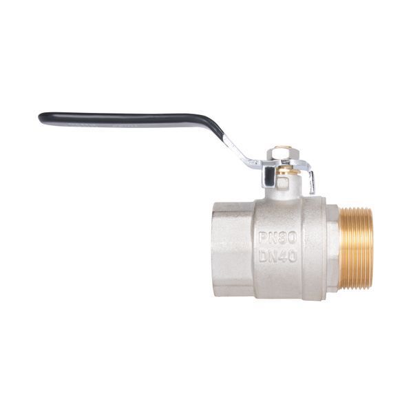 Кран кульовий для води Thermo Alliance Base 1 1/2" ВН, латунний, ручка-важіль, нікельований, PN40 SD00002797 фото