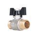 Кран кульовий для води Thermo Alliance Base 1/2" НН, латунний, ручка-метелик, нікельований, PN40 SD00002817 фото 3