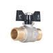 Кран кульовий для води Thermo Alliance Base 1/2" НН, латунний, ручка-метелик, нікельований, PN40 SD00002817 фото 1