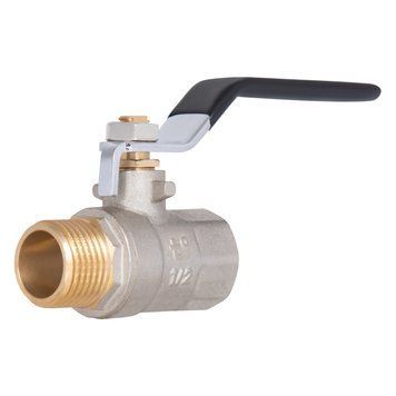 Кран кульовий для води Thermo Alliance Base 1/2" ВН, латунний, ручка-важіль, нікельований, PN40 SD00002820 фото