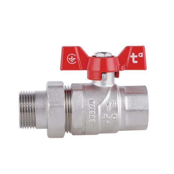 Кран кульовий-американка Thermo Alliance Forte (посилений) 1" ВН, латунний, ручка-метелик, нікельований, PN40 SD00020899 фото