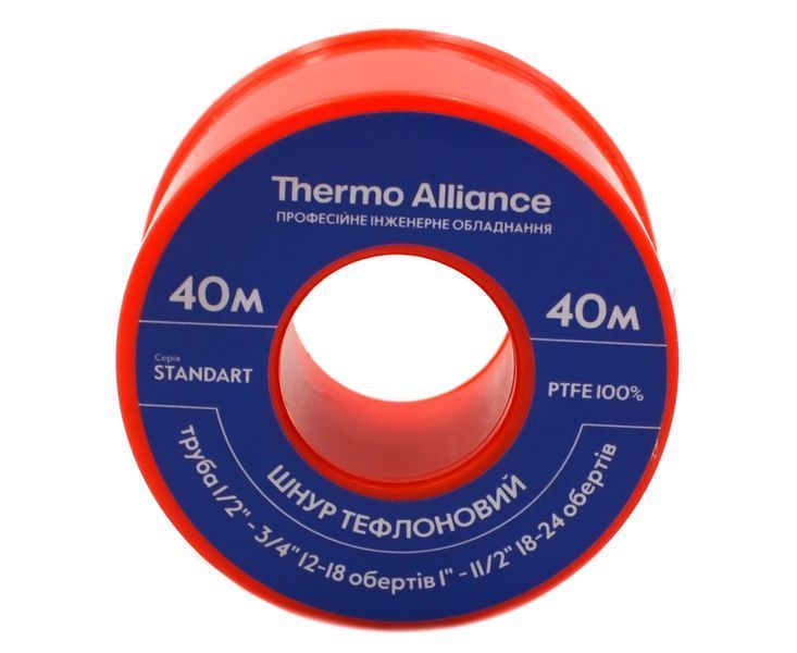 Нитка ущільнювальна PTFE для різьби Thermo Alliance SD26440, 40 м (тефлонова, сантехнічна) SD00021841 фото