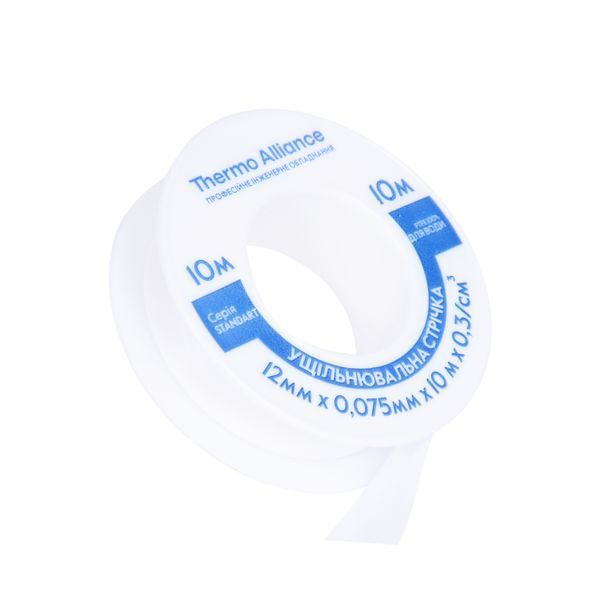 ФУМ стрічка PTFE Thermo Alliance 12 мм &times; 0,075 мм &times; 10 м, комплект 10 шт (ущільнювальна для різьби) SD00010379 фото