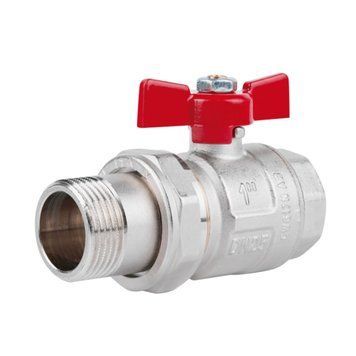 Кран кульовий-американка Icma №347 (посилений) 1" ВН, латунний, PN40, ручка-метелик, нікельований SD00036672 фото