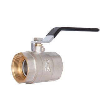 Кран кульовий для води Thermo Alliance Base 1 1/4" ВВ, латунний, ручка-важіль, нікельований, PN40 SD00002799 фото