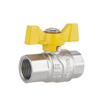 Кран кульовий газовий Thermo Alliance Forte 1/2" ВВ, латунний, посилений, ручка-метелик, PN40 SD00010576 фото