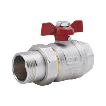 Кран кульовий-американка Icma №347 (посилений) 1 1/4" ВН, латунний, PN30, ручка-важіль, нікельований SD00046309 фото