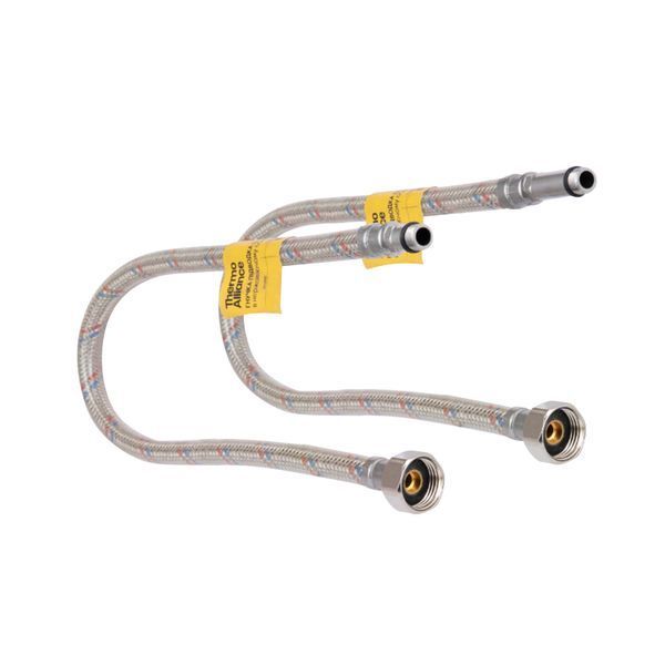 Гнучка підводка для змішувача 80 см Thermo Alliance 1/2" &times; М10, нержавіюче обплетення, нейлонове покриття (пара) SD00002761 фото