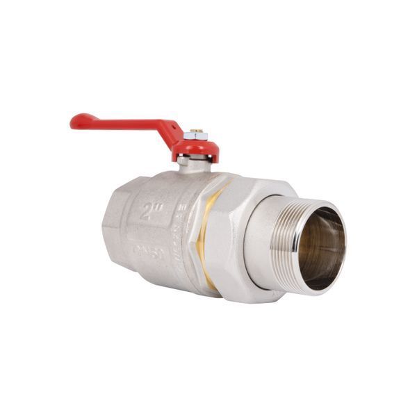 Кран кульовий-американка Icma №347 (посилений) 2" ВН, латунний, PN25, ручка-важіль, нікельований SD00051995 фото