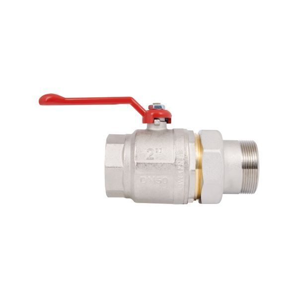Кран кульовий-американка Icma №347 (посилений) 2" ВН, латунний, PN25, ручка-важіль, нікельований SD00051995 фото