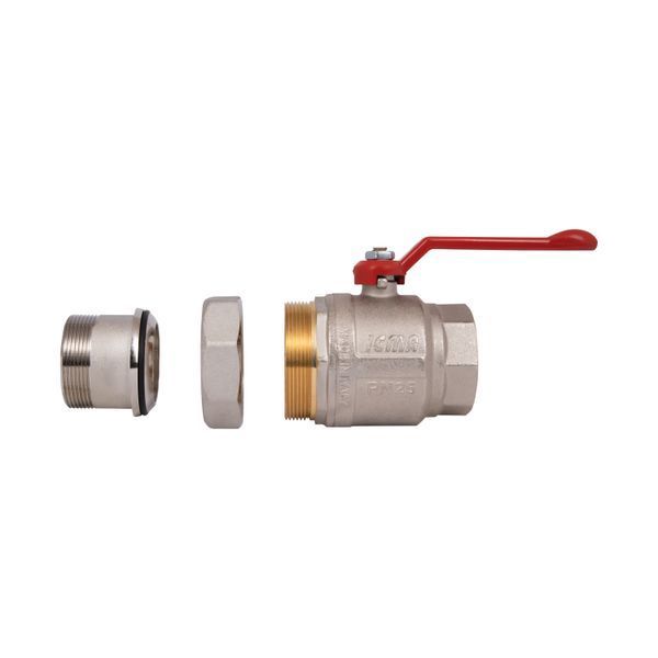 Кран кульовий-американка Icma №347 (посилений) 2" ВН, латунний, PN25, ручка-важіль, нікельований SD00051995 фото