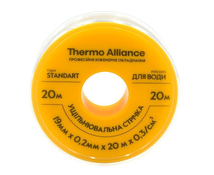 ФУМ стрічка PTFE Thermo Alliance 19 мм &times; 0,2 мм &times; 20 м для різьби (широка) SD00010395 фото
