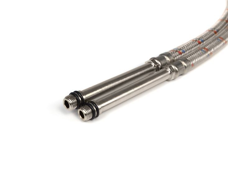 Гнучка підводка для змішувача 100 см Thermo Alliance 1/2" &times; М10 (штуцер 85 мм), нержавіюче обплетення, нейлонове покриття (пара) SD00050992 фото