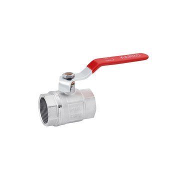 Кран кульовий Karro Standart+ 1 1/2" ВВ, латунний, PN40, ручка важіль, нікельований CV015074 фото
