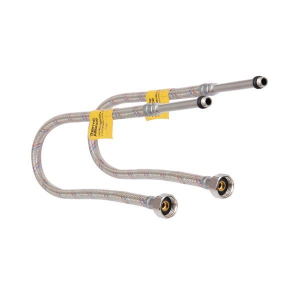 Гнучка підводка для змішувача 40 см Thermo Alliance 1/2" &times; М10 (штуцер 85 мм), нержавіюче обплетення, нейлонове покриття (пара) SD00050988 фото