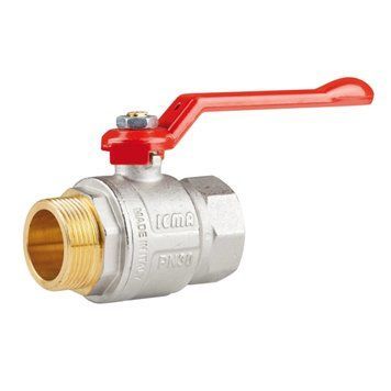 Кран кульовий Icma №352 (посилений) 1 1/4" ВН, латунний, ручка-важіль, нікельований, PN30 SD00038119 фото