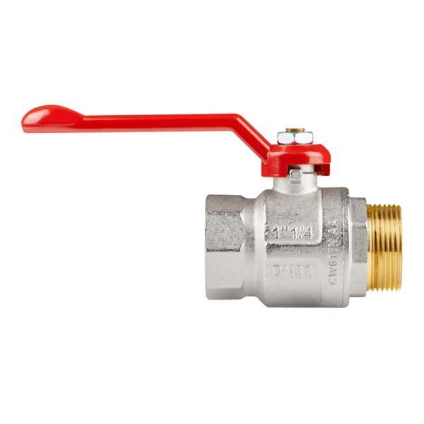 Кран кульовий Icma №352 (посилений) 1 1/4" ВН, латунний, ручка-важіль, нікельований, PN30 SD00038119 фото