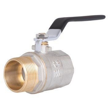 Кран кульовий для води Thermo Alliance Base 1 1/4" ВН, латунний, ручка-важіль, нікельований, PN40 SD00002801 фото