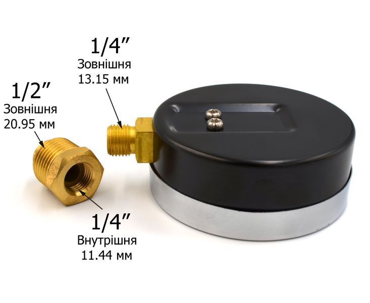 Термоманометр Karro радіальний (нижнє підключення) 0&ndash;6 бар / 0&ndash;120 &deg;C, 1/2", &Oslash;80 мм CV009150 фото