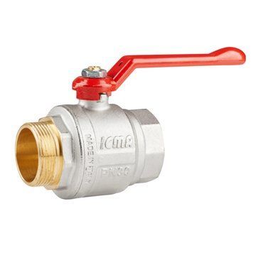 Кран кульовий Icma №352 (посилений) 1 1/2" ВН, латунний, ручка-важіль, нікельований, PN30 SD00038120 фото
