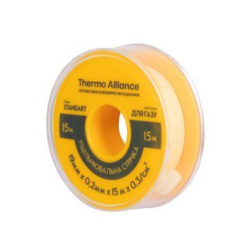 ФУМ стрічка для газу PTFE Thermo Alliance 19 мм &times; 0,2 мм &times; 15 м, ущільнювальна стрічка для різьбових з&rsquo;єднань (тефлонова) SD00028099 фото