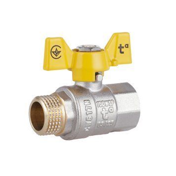 Кран кульовий газовий Thermo Alliance Standart 1/2" ВН, латунний, ручка-метелик, PN40 SD00021347 фото