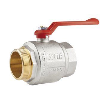 Кран кульовий Icma №352 (посилений) 2" ВН, латунний, ручка-важіль, нікельований, PN25 SD00038121 фото