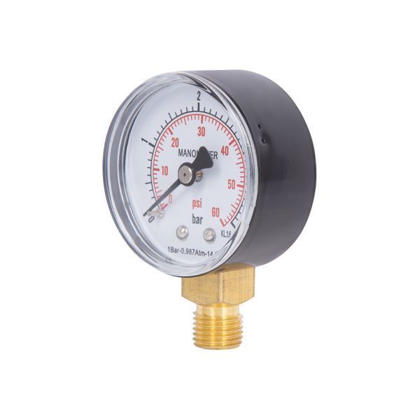Манометр для води Thermo Alliance 1/4" 0&ndash;4 бар, &Oslash;50 мм, радіальний (нижнє підключення), SD1704B SD00006077 фото