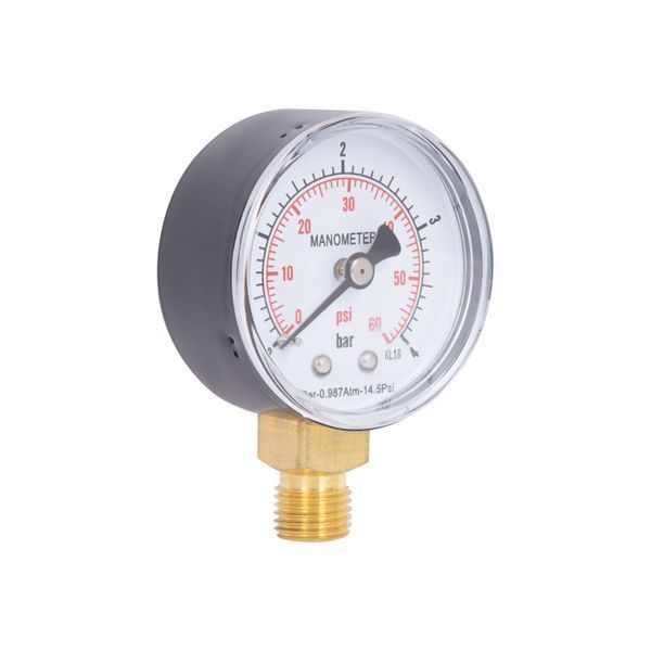 Манометр для води Thermo Alliance 1/4" 0&ndash;4 бар, &Oslash;50 мм, радіальний (нижнє підключення), SD1704B SD00006077 фото