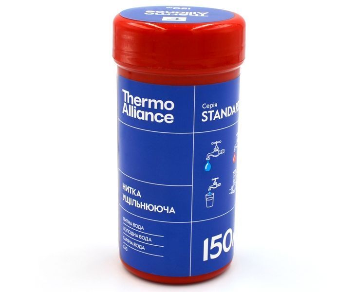 Ущільнювальна нитка Thermo Alliance Standart 150 м, з вбудованим різаком (фіксатором), для різьбових з&rsquo;єднань (вода/газ) SD00053522 фото