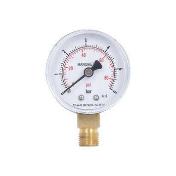 Манометр для води Thermo Alliance 1/4" 0&ndash;6 бар, &Oslash;50 мм, радіальний (нижнє підключення), SD1706B SD00006081 фото