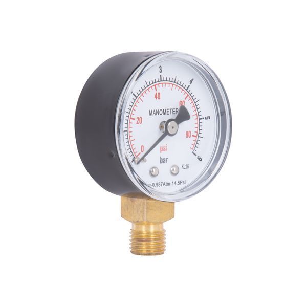 Манометр для води Thermo Alliance 1/4" 0&ndash;6 бар, &Oslash;50 мм, радіальний (нижнє підключення), SD1706B SD00006081 фото