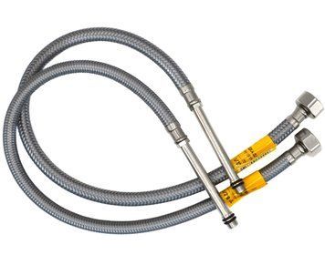 Гнучка підводка для змішувача 50 см Thermo Alliance Forte 1/2" &times; М10 (довгий штуцер 85 мм), нейлонове обплетення (пара) SD00050984 фото
