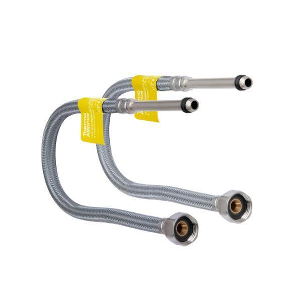 Гнучка підводка для змішувача 60 см Thermo Alliance Forte 1/2" &times; М10 (довгий штуцер 85 мм), нейлонове обплетення (пара) SD00050985 фото