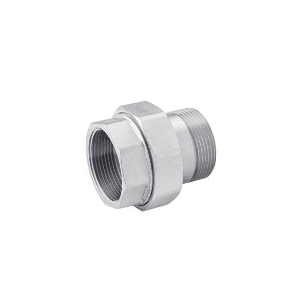 Згін-американка латунна Karro KR-3102 2" ВН, з конічним ущільненням (EPDM кільце), нікельована, PN16 CV013198 фото
