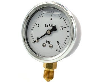 Манометр для води Thermo Alliance 1/4" 0&ndash;16 бар, &Oslash;68 мм, радіальний (нижнє підключення), гліцериновий (заповнений гліцерином), TAF170G16B SD00054393 фото