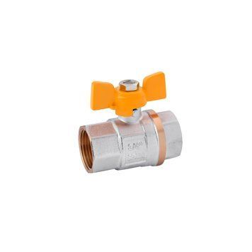 Кран кульовий для газу Karro Standart+ 3/4" ВВ, латунний, ручка-метелик, PN40 CV016428 фото