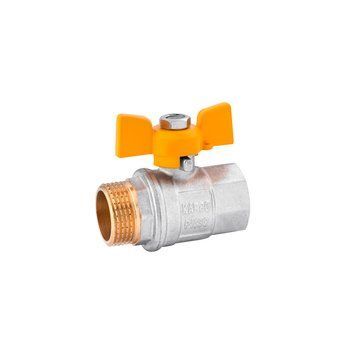 Кран кульовий для газу Karro Standart 1/2" ВН, латунний, ручка-метелик, PN30 CV009573 фото