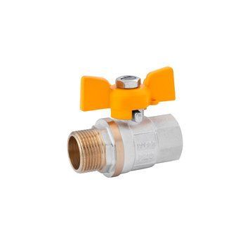 Кран кульовий для газу Karro Standart 3/4" ВН, латунний, ручка-метелик, PN30 CV011405 фото