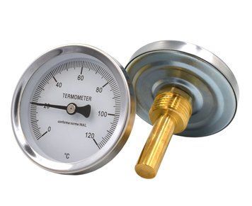 Біметалевий термометр Thermo Alliance аксіальний (заднє підключення) 0&ndash;120 &deg;C, 1/2", &Oslash;63 мм, з гільзою 50 мм SD00021366 фото