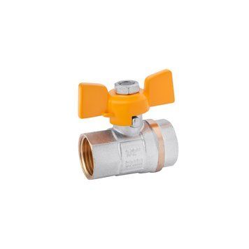 Кран кульовий для газу Karro Standart 1/2" ВВ, латунний, ручка-метелик, PN30 CV008220 фото