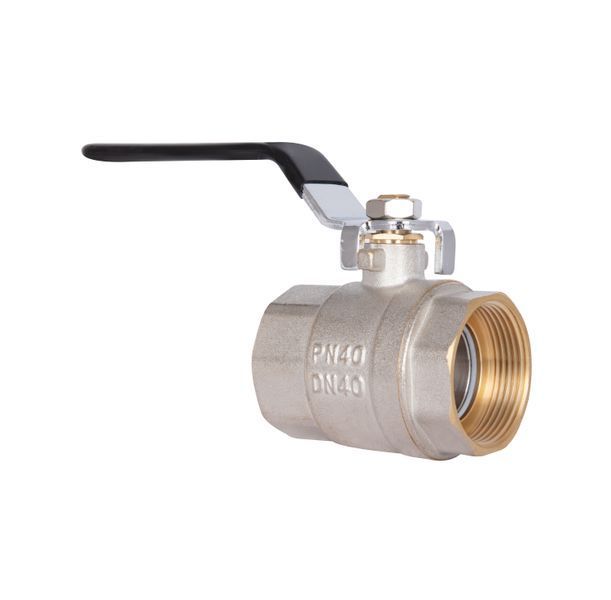 Кран кульовий для води Thermo Alliance Base 1 1/2" ВВ, латунний, ручка-важіль, нікельований, PN40 SD00002795 фото
