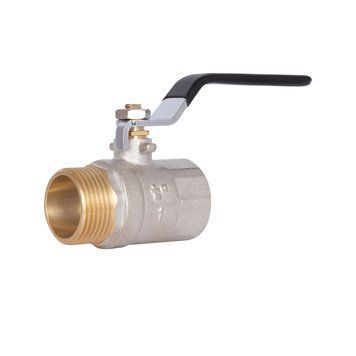 Кран кульовий для води Thermo Alliance Base 1" ВН, латунний, ручка-важіль, нікельований, PN40 SD00002810 фото