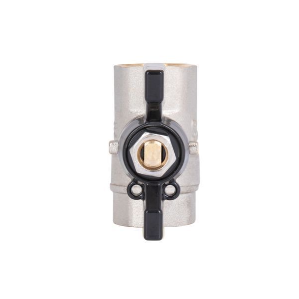 Кран кульовий для води Thermo Alliance Base 1/2" ВВ, латунний, ручка-метелик, нікельований, PN40 SD00002813 фото
