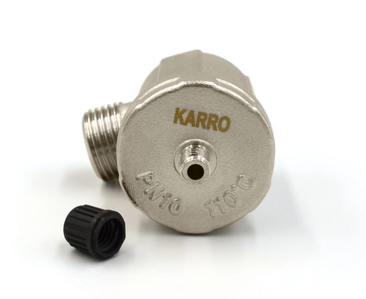 Повітровідвідник автоматичний Karro KR-502 1/2", кутовий, латунний, нікельований CV017114 фото