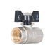Кран кульовий для води Thermo Alliance Base 1/2" ВВ, латунний, ручка-метелик, нікельований, PN40 SD00002813 фото 1